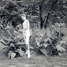Barbara in the garden 1958 (14 years old)