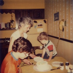 From left: Marc Dean (Son), Barbara, Timothy Dinetti (Stepgrandson) 1981 (37 years old)