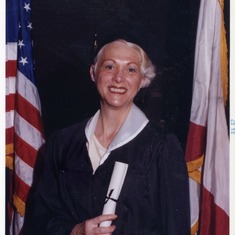 Barbara Benyak at her first graduation from Tampa Metropolitan University in May 1997 (53 years old) and she also graduated again from there in 2000 (56 years old)