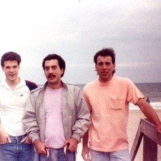 Marc, Paul and Daryl on the beach 1990