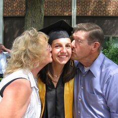 grandparent sandwich kiss @ graduation!