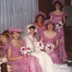 bridemaid at jeanne wedding 1984