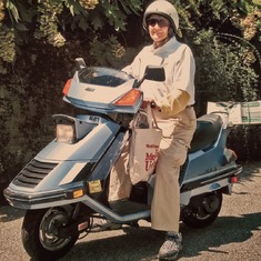 Mom on one of her many motorcycles over the years