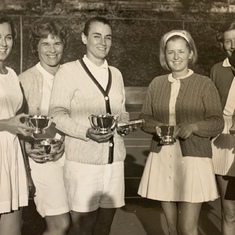 The tennis years. BCL center left, great friend Jean Converse, center right