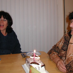 Barbara is celebrating her last birthday in 2003 with her daughter's family.