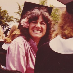 Barbara was so proud of graduating from college. This is a funny photo of her goofing off.