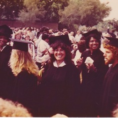 June 1979 Barbara is in the crowd at college graduation from Cal State Fullerton.