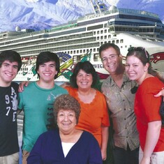 Barbara with her family on a cruise to Alaska. June 2013.