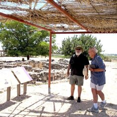 Barry and Bill at house ruin site on ruins of historic Tel Hazor National Park, 2014