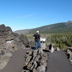 Barry looking over one edge of an extensive lava field in Central Oregon
