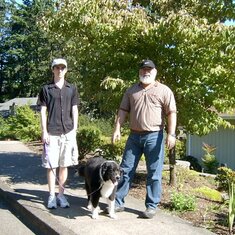 Barry and Jared with our aussie-husky mix Maxi spring 2006