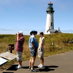 Barry, Jared and Aaron at Yaquina Head lighthouse, July 31, 2005