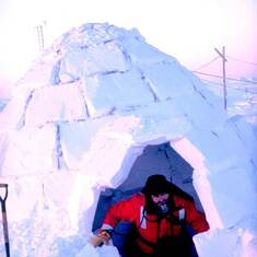 Russian scientist Igor Melnikov in igloo the crew built on the ice during SHEBA 1998.