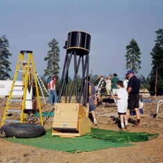 Telescopes at the Oregon Star Party in the outback near Prineville in August 1996