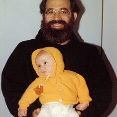 Barry with baby Aaron winter 1983