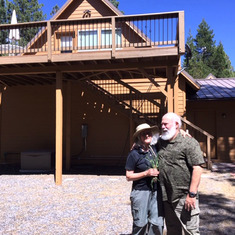 Barry and Ev at our house near Sunriver Oregon, June 2019 taken by Julie Arrington. 