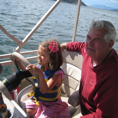 Papa & Chloe, Lake Dillon in Colorado Boat Ride