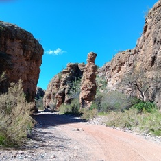 Another Arizona Jeep trail. Dan & Kathy & Bear riding shotgun!