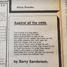 Barry's poem that made it in the shooting mag 