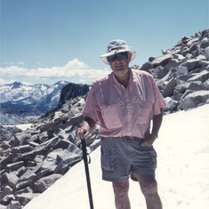 Barry -High Sierra; August-1993- moments before he slid down the ice field