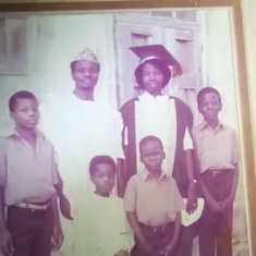 Barzillai with his family at Isoko, Ejigbo, Osun state.