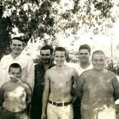 Back(L to R) Dad, Pappaw, and Uncle Don/Front (L to R) Uncle Robert, Uncle Kenny and Uncle Bert