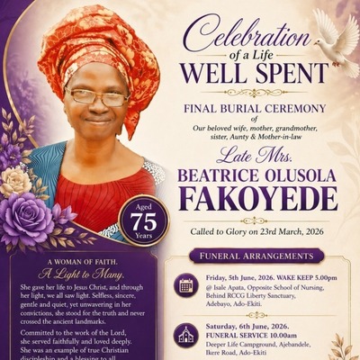 Beatrice Olusola Fakoyede (Nee Ajayi)