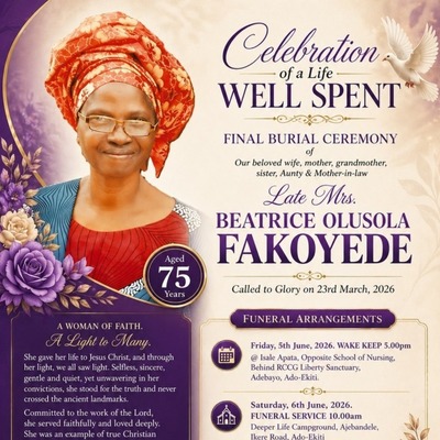 Beatrice Olusola Fakoyede (Nee Ajayi)