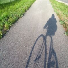 Beau's shadow biking in Missoula, Montana IMG_0128