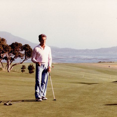 Golfing at Pebble Beach - at one time he carried an 8 handicap