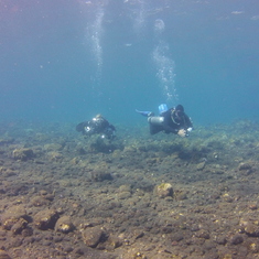 In one of our tec dives, uncle Ben & my wife Leila...