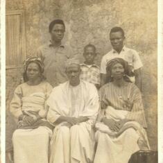 Dad (standing, left) , Father (Pa Isaiah Akinrelere - sitting center) & Family - 5th April 1964