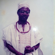 Dad at the funeral of his uncle (Pa EniOlorunda Oladapo Ifabehinje) - Feb. 1992 at Ile-Oluji