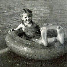 1938 Benji Tubing in Lake Erie, No Surf.
