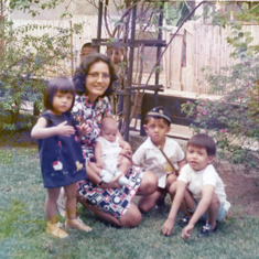 Benji's Indonesian sister, Nasti, and her family: Harun, Lita, Rasjid and nephew Emir in 1973