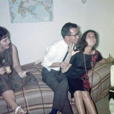 At the High Rise dorms—Benji, Tony Chunn, and Yvonne Han (Edelin).