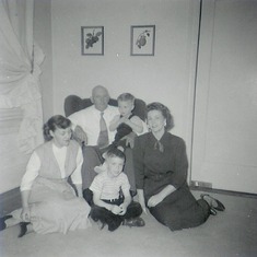Huntley, Bunny, Dad, Muriel Bianchi, Denis, Jim  - Easter 1952