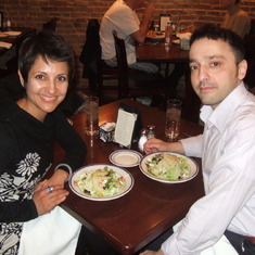 Paul Anthony and Bernadette having lunch in baltimore