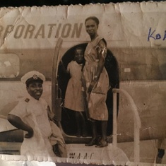 Mommie and Koko (Mama Keke) 1958 on the BOAC flight from Lagos to Ibadan.