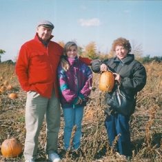 Pumpkin picking with Nana Fran 1992.