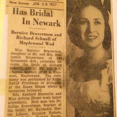 Bernice and Dick Wed on January 19, 1957