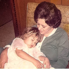 Angelique napping with her Gma - 1973