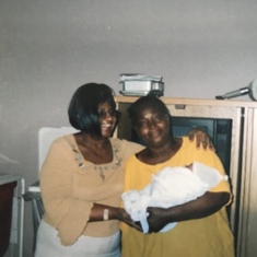 Mom and God mother happy due to the birth of my first son
