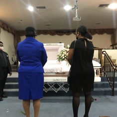 Family paying respect 
