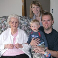 With grandkids Nick and Bec and great grandson Zac (Nov 2008)