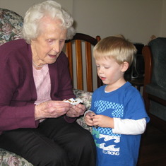 With great grandson Zac (April 2010)