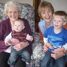 With daughter Beth and great grandsons Zac and Josiah (Apri 2010)