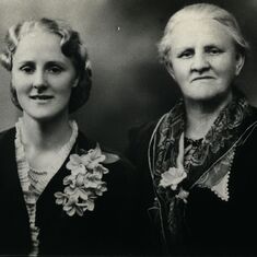 With her mother Grace.