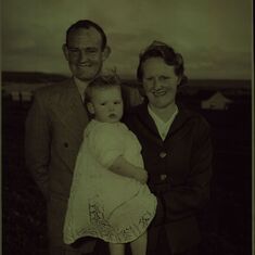 With late husband Chris and daughter Beryl.