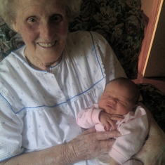 Grandma with baby Imogen